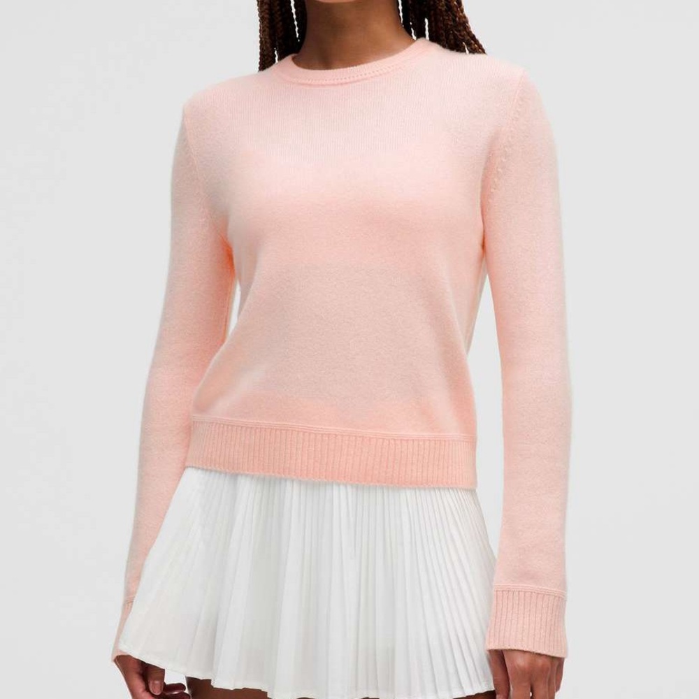 Lululemon Cashmere Slim-Fit Crewneck Sweater- Butter Pink